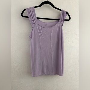 14th & Union sleeveless shirred shoulder purple tank top size S